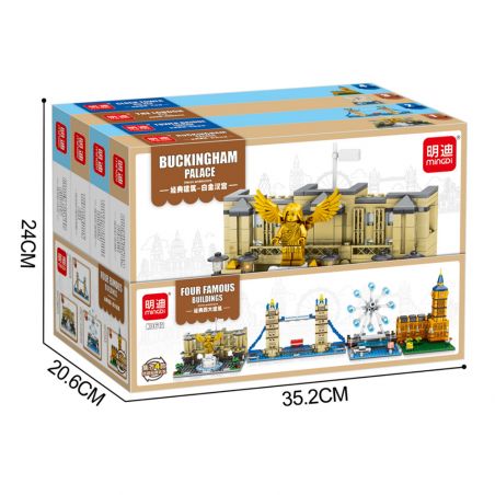 MINGDI LEIBAO K0612 0612 non  4 CÔNG TRÌNH CỔ ĐIỂN CUNG ĐIỆN BUCKINGHAM CẦU THÁP VÒNG ĐU QUAY LONDON EYE BIG BEN bộ đồ chơi xếp lắp ráp ghép mô hình 1109 khối