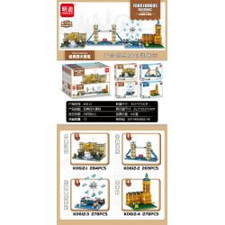 MINGDI LEIBAO K0612 0612 non  4 CÔNG TRÌNH CỔ ĐIỂN CUNG ĐIỆN BUCKINGHAM CẦU THÁP VÒNG ĐU QUAY LONDON EYE BIG BEN bộ đồ chơi xếp lắp ráp ghép mô hình 1109 khối