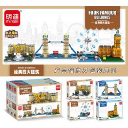 MINGDI LEIBAO K0612 0612 non  4 CÔNG TRÌNH CỔ ĐIỂN CUNG ĐIỆN BUCKINGHAM CẦU THÁP VÒNG ĐU QUAY LONDON EYE BIG BEN bộ đồ chơi xếp lắp ráp ghép mô hình 1109 khối