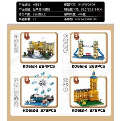 MINGDI LEIBAO K0612 0612 non  4 CÔNG TRÌNH CỔ ĐIỂN CUNG ĐIỆN BUCKINGHAM CẦU THÁP VÒNG ĐU QUAY LONDON EYE BIG BEN bộ đồ chơi xếp lắp ráp ghép mô hình 1109 khối