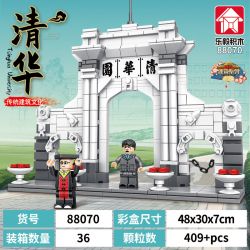 LE YI 88070 non  ĐẠI HỌC THANH HOA bộ đồ chơi xếp lắp ráp ghép mô hình 409 khối