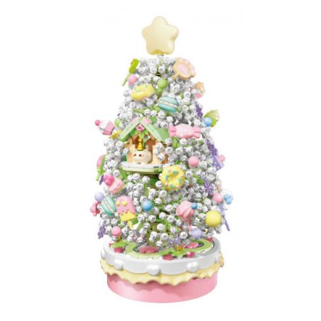 SEMBO 605034 non  HỘP NHẠC CÂY THÔNG NOEL TÌNH YÊU bộ đồ chơi xếp lắp ráp ghép mô hình Creator CHRISTMAS Sáng Tạo 1365 khối