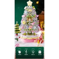 SEMBO 605034 non  HỘP NHẠC CÂY THÔNG NOEL TÌNH YÊU bộ đồ chơi xếp lắp ráp ghép mô hình Creator CHRISTMAS Sáng Tạo 1365 khối