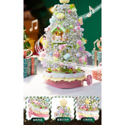 SEMBO 605034 non  HỘP NHẠC CÂY THÔNG NOEL TÌNH YÊU bộ đồ chơi xếp lắp ráp ghép mô hình Creator CHRISTMAS Sáng Tạo 1365 khối