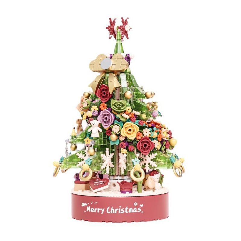 MANGE TECHNOLOGY 9189 non  HỘP NHẠC CÂY THÔNG GIÁNG SINH bộ đồ chơi xếp lắp ráp ghép mô hình Creator MERRY CHRISTMAS Sáng Tạo 812 khối