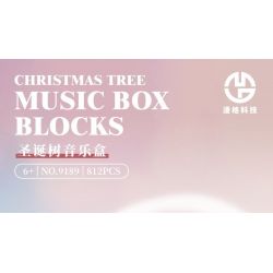 MANGE TECHNOLOGY 9189 non  HỘP NHẠC CÂY THÔNG GIÁNG SINH bộ đồ chơi xếp lắp ráp ghép mô hình Creator MERRY CHRISTMAS Sáng Tạo 812 khối