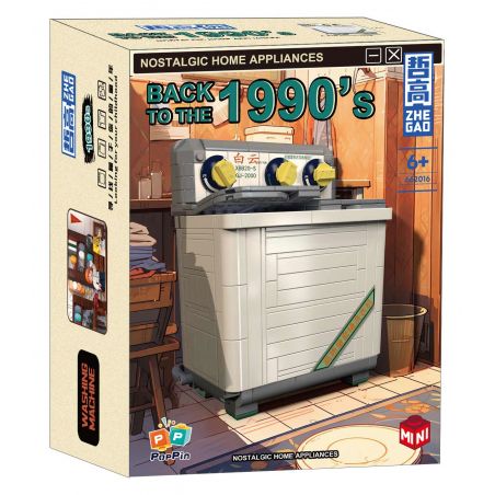 ZHEGAO 662016 non  TRỞ LẠI NĂM 1990 MÁY GIẶT bộ đồ chơi xếp lắp ráp ghép mô hình BACK TO THE 1990'S 578 khối