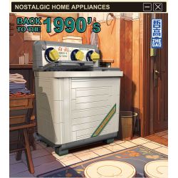 ZHEGAO 662016 non  TRỞ LẠI NĂM 1990 MÁY GIẶT bộ đồ chơi xếp lắp ráp ghép mô hình BACK TO THE 1990'S 578 khối