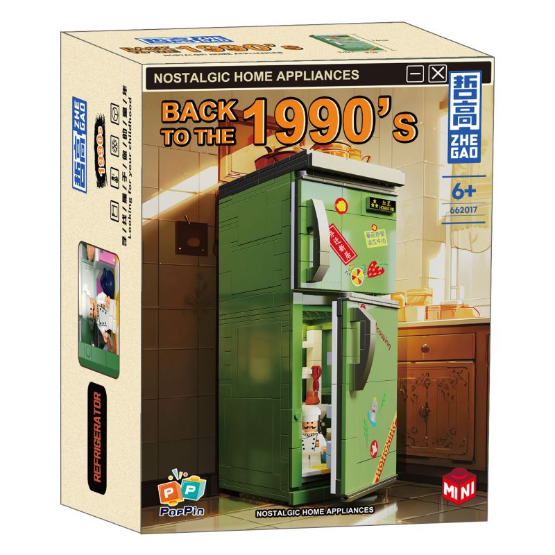 ZHEGAO 662017 non  TRỞ LẠI NĂM 1990 TỦ LẠNH bộ đồ chơi xếp lắp ráp ghép mô hình BACK TO THE 1990'S 578 khối