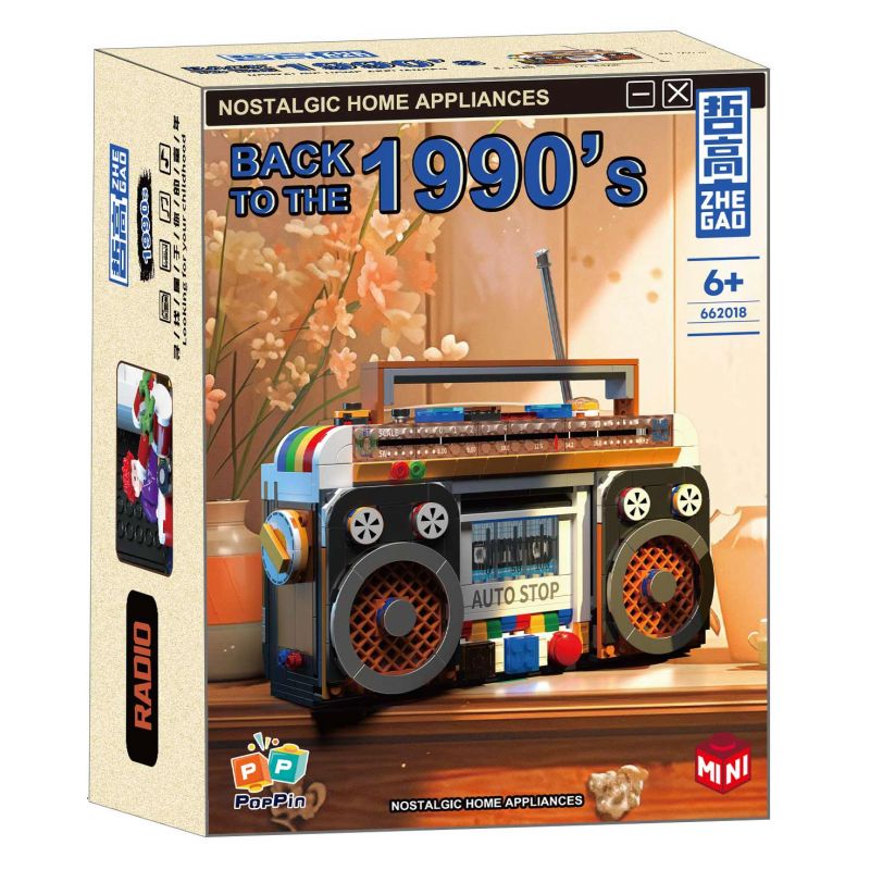 ZHEGAO 662018 non  TRỞ LẠI NĂM 1990 MÁY CASSETTE bộ đồ chơi xếp lắp ráp ghép mô hình BACK TO THE 1990'S 554 khối