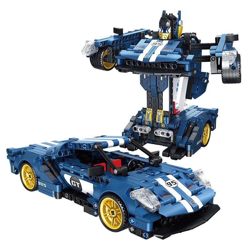 FORANGE FC9115 9115 non  XE BIẾN ÁP TRỰC TIẾP KÉO LÙI MÀU XANH ĐẬM bộ đồ chơi xếp lắp ráp ghép mô hình  ENGINE MORPH Kỹ Thuật Công Nghệ Cao Mô Hình Phương Tiện 609 khối