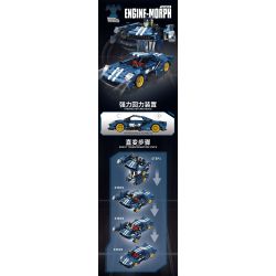 FORANGE FC9115 9115 non  XE BIẾN ÁP TRỰC TIẾP KÉO LÙI MÀU XANH ĐẬM bộ đồ chơi xếp lắp ráp ghép mô hình  ENGINE MORPH Kỹ Thuật Công Nghệ Cao Mô Hình Phương Tiện 609 khối