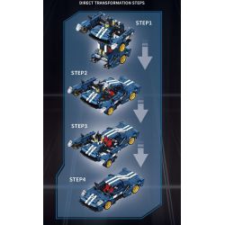 FORANGE FC9115 9115 non  XE BIẾN ÁP TRỰC TIẾP KÉO LÙI MÀU XANH ĐẬM bộ đồ chơi xếp lắp ráp ghép mô hình  ENGINE MORPH Kỹ Thuật Công Nghệ Cao Mô Hình Phương Tiện 609 khối