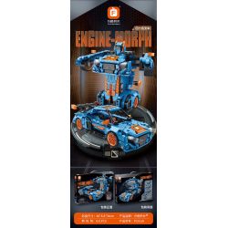 FORANGE FC9116 9116 non  XE BIẾN ÁP TRỰC TIẾP KÉO LÙI MÀU XANH CAM bộ đồ chơi xếp lắp ráp ghép mô hình  ENGINE MORPH Kỹ Thuật Công Nghệ Cao Mô Hình Phương Tiện 611 khối