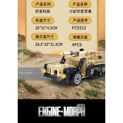 FORANGE FC9312 9312 non  MÔ HÌNH QUÂN ĐỘI CHIBI 4 bộ đồ chơi xếp lắp ráp ghép mô hình  ENGINE MORPH Kỹ Thuật Công Nghệ Cao Mô Hình Phương Tiện 642 khối