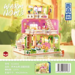 ZHEGAO 612016 non  NGÔI NHÀ ẤM CÚNG bộ đồ chơi xếp lắp ráp ghép mô hình Girl WARM HOME Con Gái 1375 khối