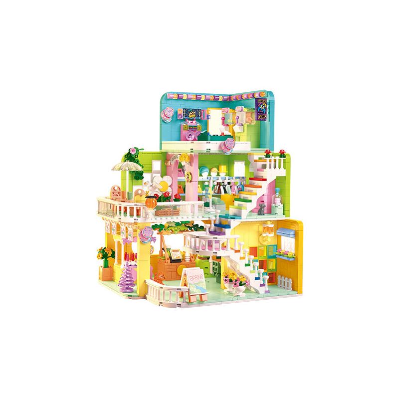 ZHEGAO 612017 non  TRUNG TÂM MUA SẮM MENNGLE bộ đồ chơi xếp lắp ráp ghép mô hình Girl MENGLE MALL Con Gái 1432 khối