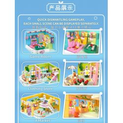 ZHEGAO 612017 non  TRUNG TÂM MUA SẮM MENNGLE bộ đồ chơi xếp lắp ráp ghép mô hình Girl MENGLE MALL Con Gái 1432 khối