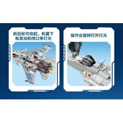 SEMBO 202190 non  MỘT QUỐC GIA HÙNG MẠNH MÁY BAY CHIẾN ĐẤU TRÊN TÀU SÂN J-15 bộ đồ chơi xếp lắp ráp ghép mô hình Military Army Quân Sự Bộ Đội 1298 khối