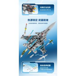 SEMBO 202190 non  MỘT QUỐC GIA HÙNG MẠNH MÁY BAY CHIẾN ĐẤU TRÊN TÀU SÂN J-15 bộ đồ chơi xếp lắp ráp ghép mô hình Military Army Quân Sự Bộ Đội 1298 khối