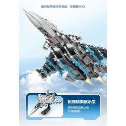 SEMBO 202190 non  MỘT QUỐC GIA HÙNG MẠNH MÁY BAY CHIẾN ĐẤU TRÊN TÀU SÂN J-15 bộ đồ chơi xếp lắp ráp ghép mô hình Military Army Quân Sự Bộ Đội 1298 khối