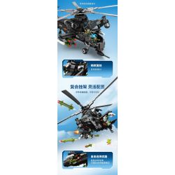 SEMBO 202230 non  MỘT QUỐC GIA HÙNG MẠNH TRỰC THĂNG VŨ TRANG WUZHI-10 bộ đồ chơi xếp lắp ráp ghép mô hình Military Army Quân Sự Bộ Đội 732 khối