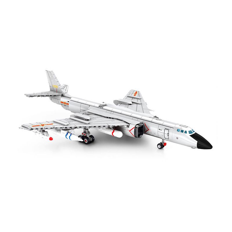 SEMBO 202232 non  VINH QUANG CỦA CƯỜNG QUỐC MÁY BAY NÉM BOM TẦM TRUNG VÀ XA H-6K bộ đồ chơi xếp lắp ráp ghép mô hình Military Army Quân Sự Bộ Đội 1294 khối