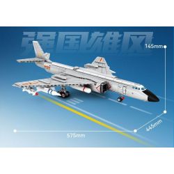 SEMBO 202232 non  VINH QUANG CỦA CƯỜNG QUỐC MÁY BAY NÉM BOM TẦM TRUNG VÀ XA H-6K bộ đồ chơi xếp lắp ráp ghép mô hình Military Army Quân Sự Bộ Đội 1294 khối