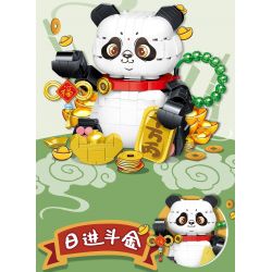 DOUBLE HEIGHT 20808 non  GẤU TRÚC MAY MẮN bộ đồ chơi xếp lắp ráp ghép mô hình FORTUNE PANDA 526 khối