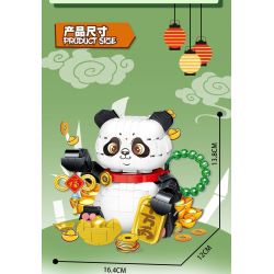 DOUBLE HEIGHT 20808 non  GẤU TRÚC MAY MẮN bộ đồ chơi xếp lắp ráp ghép mô hình FORTUNE PANDA 526 khối
