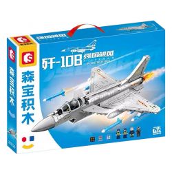 SEMBO 202228 non  MỘT QUỐC GIA HÙNG MẠNH MÁY BAY CHIẾN ĐẤU J-10B bộ đồ chơi xếp lắp ráp ghép mô hình Military Army Quân Sự Bộ Đội 757 khối