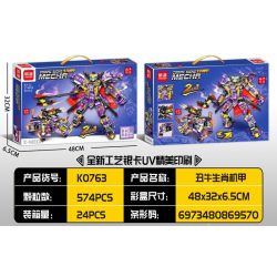 MINGDI LEIBAO K0763 0763 non  CƠ GIÁP HOÀNG ĐẠO SỬU XẤU XÍ bộ đồ chơi xếp lắp ráp ghép mô hình ZODIAC SIGNS MECHA 574 khối