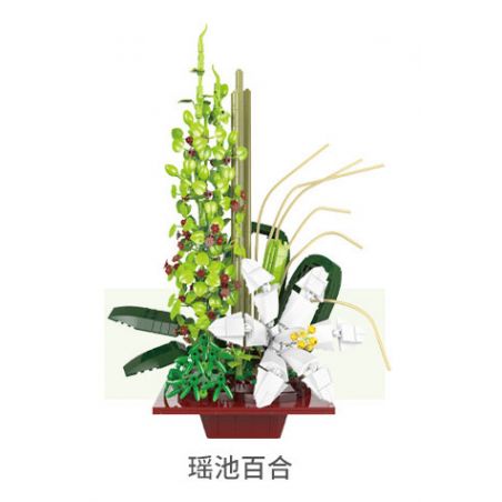 XINGBAO XB-05004 05004 XB05004 non  CÂY TRỒNG TRONG CHẬU HOA HUỆ YAOCHI bộ đồ chơi xếp lắp ráp ghép mô hình Creator LILY IN THE JADE POOL Sáng Tạo 905 khối