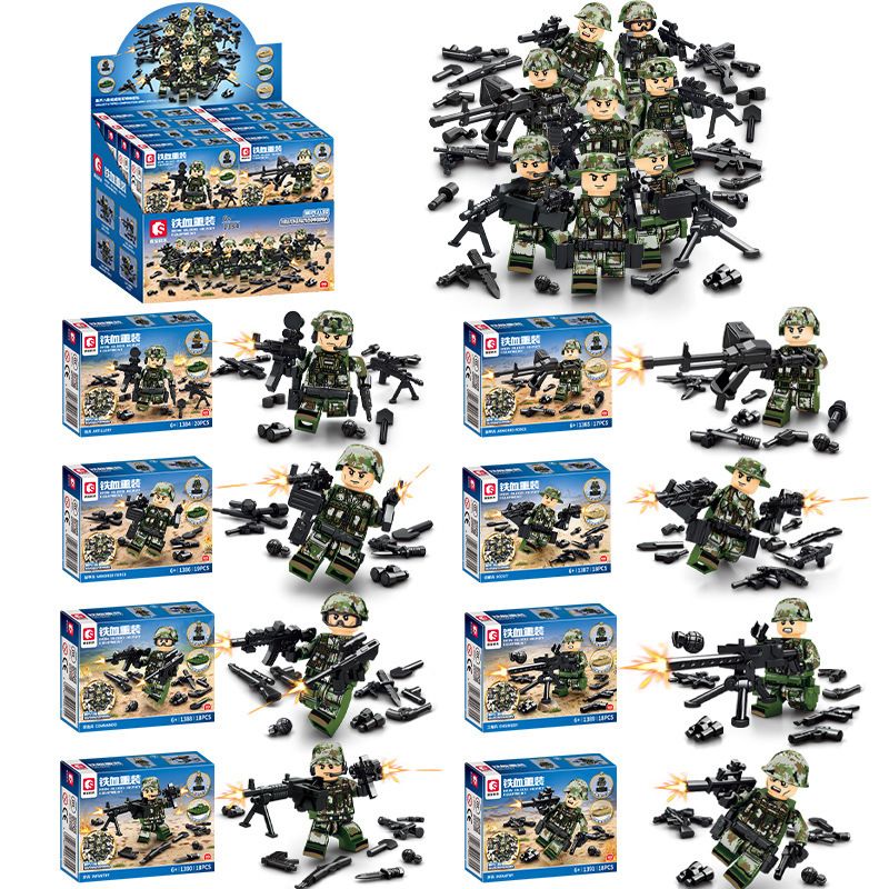 SEMBO 1384 1385 1386 1387 1388 1389 1390 1391 non  THIẾT BỊ HẠNG NẶNG IRON-BLOED LỰC LƯỢNG ĐẶC BIỆT CỦA QUÂN ĐỘI 8 MẪU bộ đồ chơi xếp lắp ráp ghép mô hình Military Army Quân Sự Bộ Đội 146 khối