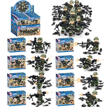 SEMBO 1384 1385 1386 1387 1388 1389 1390 1391 non  THIẾT BỊ HẠNG NẶNG IRON-BLOED LỰC LƯỢNG ĐẶC BIỆT CỦA QUÂN ĐỘI 8 MẪU bộ đồ chơi xếp lắp ráp ghép mô hình Military Army Quân Sự Bộ Đội 146 khối