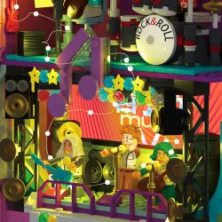 ZHEGAO DZ6003 6003 non  THẾ GIỚI ĐÀN GUITAR bộ đồ chơi xếp lắp ráp ghép mô hình 1710 khối