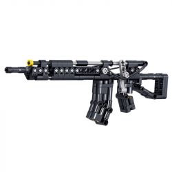 ZHEGAO 946001 non  4 LOẠI SÚNG TIỂU LIÊN bộ đồ chơi xếp lắp ráp ghép mô hình Military Army Quân Sự Bộ Đội 600 khối