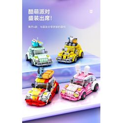 SEMBO 714024 non  THẾ GIỚI XE SANG THỎ HỒNG bộ đồ chơi xếp lắp ráp ghép mô hình Racers Đua Tốc Độ 333 khối