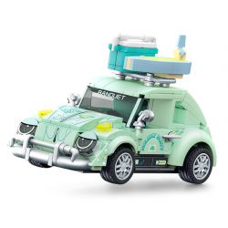 SEMBO 714025 non  THẾ GIỚI XE HƠI SANG TRỌNG LƯỚT SÓNG TRÊN BÃI BIỂN bộ đồ chơi xếp lắp ráp ghép mô hình Racers Đua Tốc Độ 345 khối