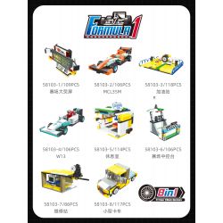 JIESTAR 58103 non  XE DU LỊCH F1 8 TỔ HỢP bộ đồ chơi xếp lắp ráp ghép mô hình Racers FORMULA 1 Đua Tốc Độ 862 khối
