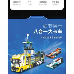 JIESTAR 58103 non  XE DU LỊCH F1 8 TỔ HỢP bộ đồ chơi xếp lắp ráp ghép mô hình Racers FORMULA 1 Đua Tốc Độ 862 khối