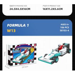 JIESTAR 58103 non  XE DU LỊCH F1 8 TỔ HỢP bộ đồ chơi xếp lắp ráp ghép mô hình Racers FORMULA 1 Đua Tốc Độ 862 khối