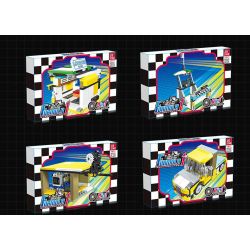 JIESTAR 58103 non  XE DU LỊCH F1 8 TỔ HỢP bộ đồ chơi xếp lắp ráp ghép mô hình Racers FORMULA 1 Đua Tốc Độ 862 khối