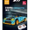 JIESTAR 58096 non  XE THỂ THAO CHEVROLET CORVETTE bộ đồ chơi xếp lắp ráp ghép mô hình Racers Đua Tốc Độ 608 khối