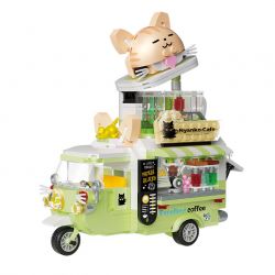 ZHEGAO 663005 non  XE CÀ PHÊ MÈO bộ đồ chơi xếp lắp ráp ghép mô hình STAR COFFEE CAR 1424 khối