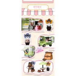 ZHEGAO 663005 non  XE CÀ PHÊ MÈO bộ đồ chơi xếp lắp ráp ghép mô hình STAR COFFEE CAR 1424 khối