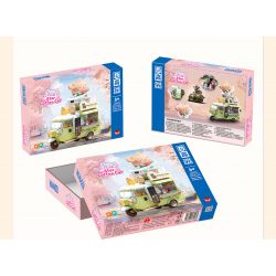 ZHEGAO 663005 non  XE CÀ PHÊ MÈO bộ đồ chơi xếp lắp ráp ghép mô hình STAR COFFEE CAR 1424 khối