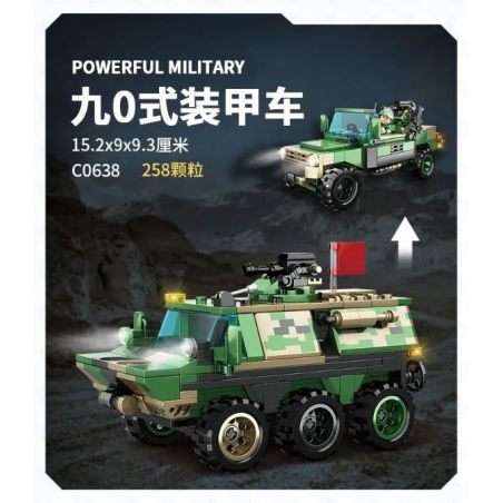 WOMA C0638 0638 non  XE BỌC THÉP KIỂU 90 bộ đồ chơi xếp lắp ráp ghép mô hình Military Army POWERFUL MILITARY Quân Sự Bộ Đội 258 khối