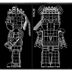 WANGAO 188017 GẤU CƠ KHÍ STREET FIGHTER 400% bộ đồ chơi xếp lắp ráp ghép mô hình