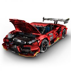 IM.MASTER QIHUI 9828-2 BẬC THẦY MÁY MÓC SIÊU XE DANIU STUNT DRIFT SƠN MÀU ĐỎ TÍA MẠ ĐIỆN tỷ lệ 1:10 bộ đồ chơi xếp lắp ráp ghép mô hình Technic Kỹ Thuật Công Nghệ Cao Mô Hình Phương Tiện 2202 khối